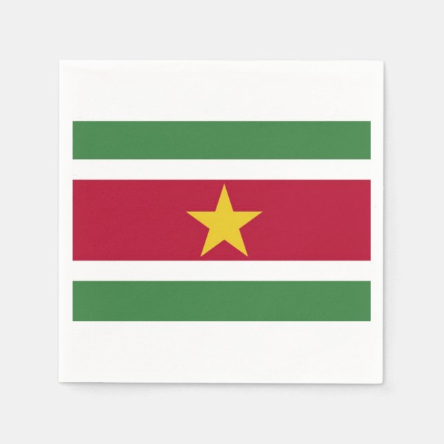Serviettes Jetables Serveurs "drapeau surinamien". (Devant)