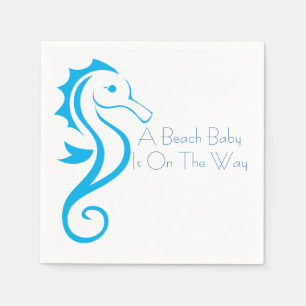 Serviettes Jetables Serviette de baby shower d'hippocampe (garçon)