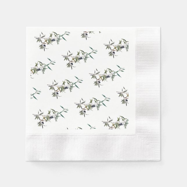 Serviettes Jetables Serviette de rôle avec aquarelle de branche (Devant)