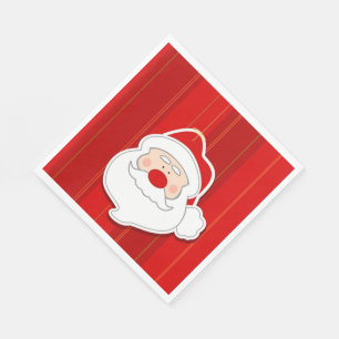 Serviettes Jetables Serviette/père noël standard blancs de Noël
