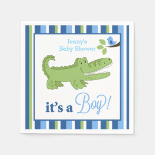 Serviettes Jetables Serviette personnalisée Alligator C'est un garçon