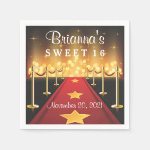 Serviettes Jetables Serviette personnalisée du bonbon 16 de Hollywood