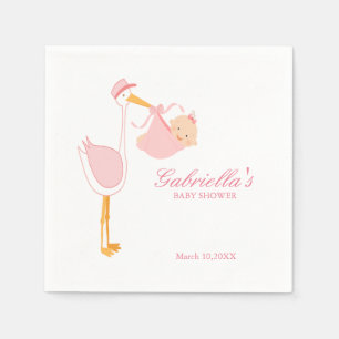 Serviettes Jetables Serviette personnalisée par baby shower rose de