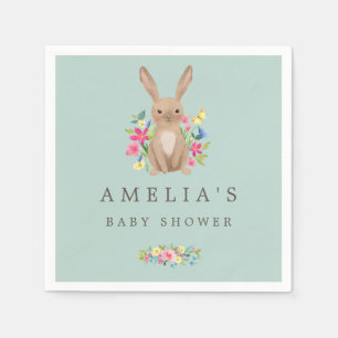 Serviettes Jetables Serviette pour Baby Shower Lapin Douce Forêt