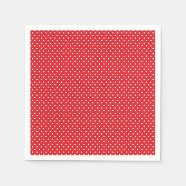 Serviettes Jetables Serviettes classiques en Polka Rouge et Blanc (Devant)