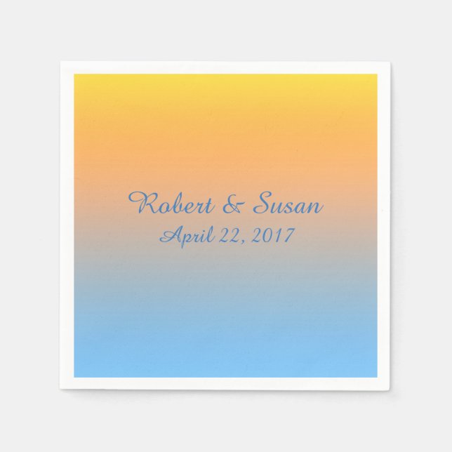 Serviettes Jetables Serviettes Couleurs de Plage Sunset (Devant)