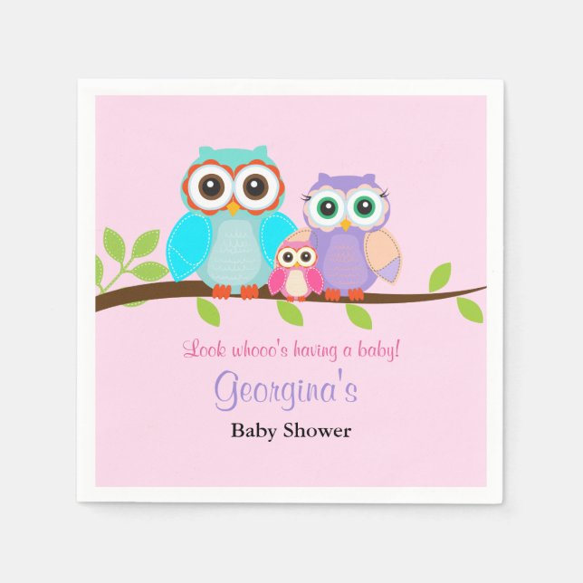 Serviettes Jetables Serviettes de Baby shower pour fille de chou migno (Devant)