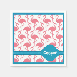 Serviettes Jetables Serviettes de Flamant rose rose rétro personnalisé