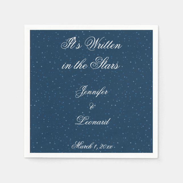 Serviettes Jetables Serviettes de Mariage de nuit Starry (Devant)