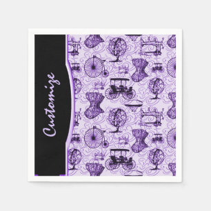 Serviettes Jetables Serviettes de Motif en vapeur violet