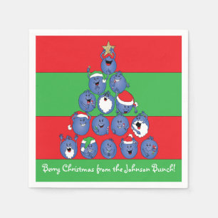 Serviettes Jetables Serviettes de Noël personnalisées "Berry Christmas