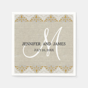 Serviettes Jetables Serviettes de papier de dentelle de mariage