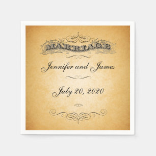 Serviettes Jetables Serviettes de papier de mariage rustique de papier