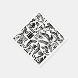 Serviettes Jetables Serviettes d'impression de moustache