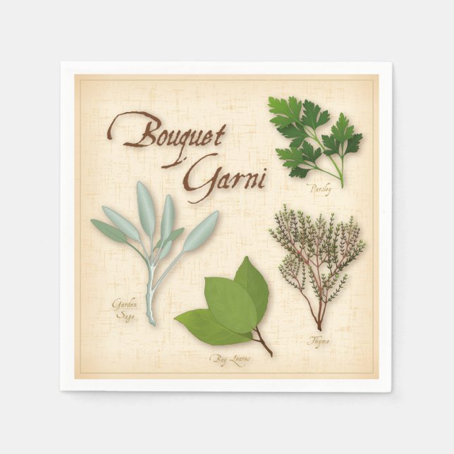 Serviettes Jetables Serviettes Herb Bouquet (Devant)