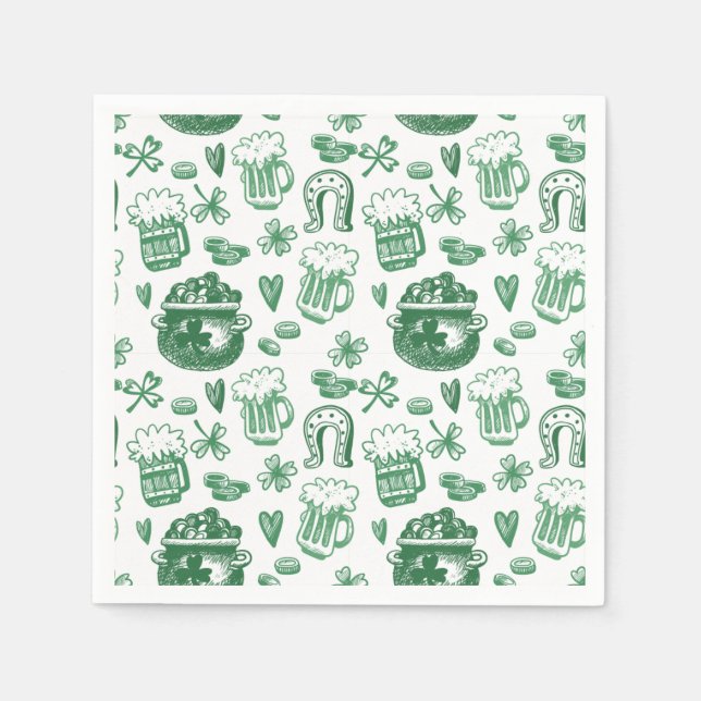 Serviettes Jetables Serviettes Irlandaises en papier de charme (Devant)