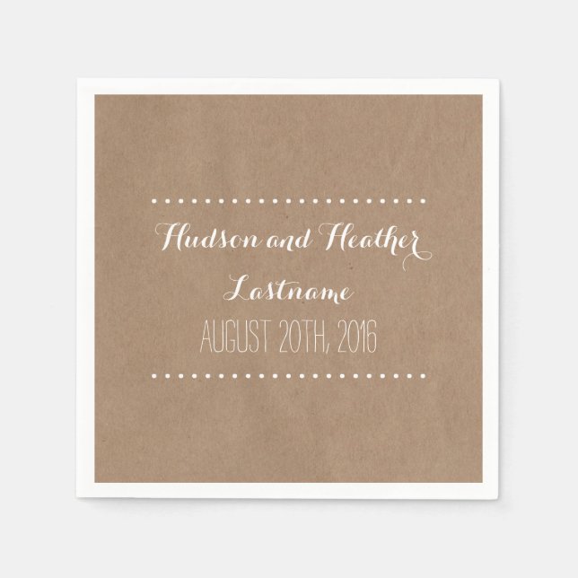 Serviettes Jetables Serviettes Mariages inspirées du carton (Devant)