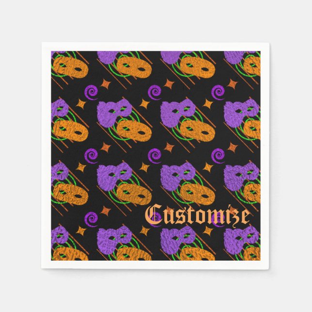 Serviettes Jetables Serviettes Mascarade Festif (Devant)