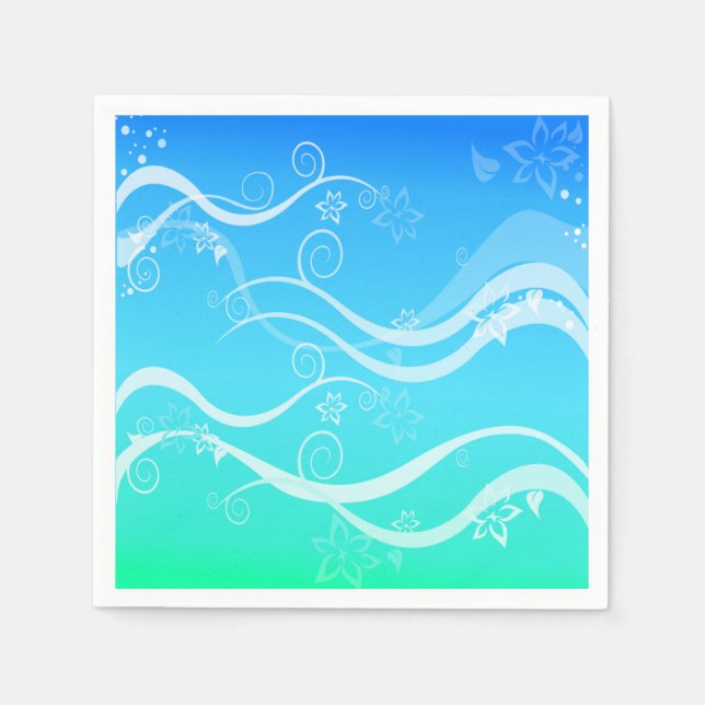Serviettes Jetables Serviettes Turquoise Sea White (Devant)