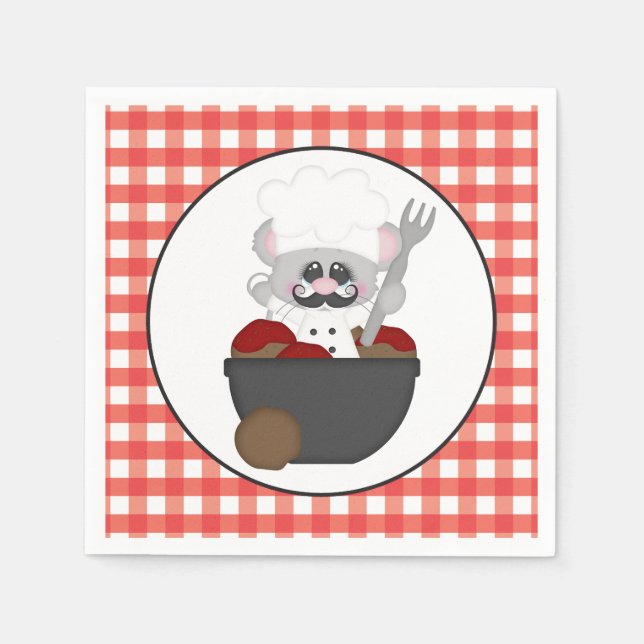 Serviettes Jetables Servir boulettes de viande Italien nourriture amus (Devant)