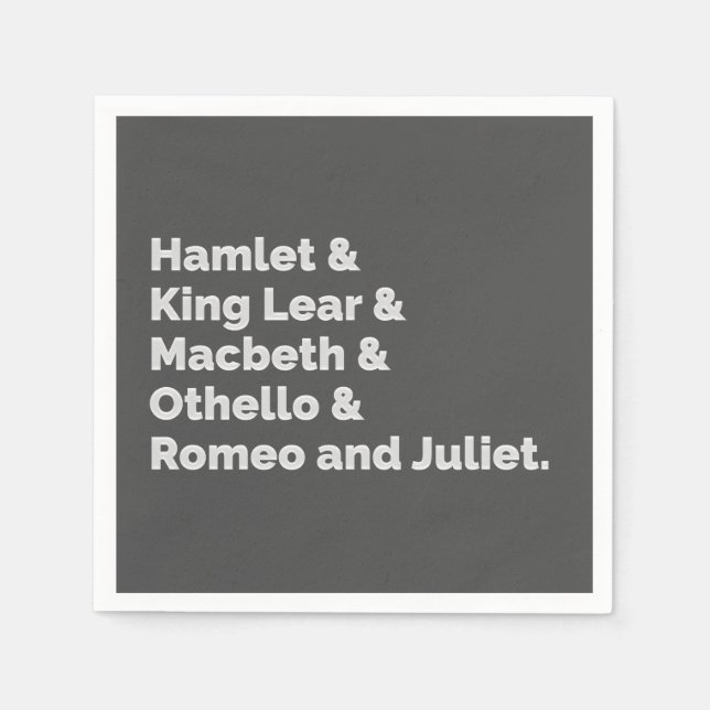 Serviettes Jetables Shakespeare (Devant)