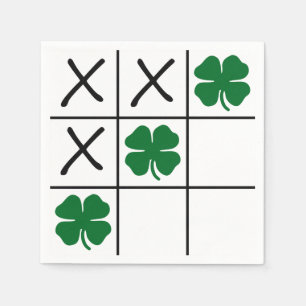 Serviettes Jetables Shamrock Tic Tac Toe