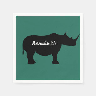 Serviettes Jetables Silhouette Rhinoceros