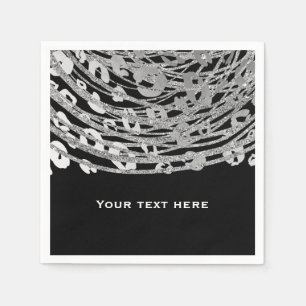 Serviettes Jetables Silver Glam Cheetah Print Exotic Print Party