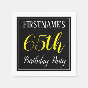 Serviettes Jetables Simple, 65e fête d'anniversaire avec nom personnal