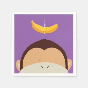 Serviettes Jetables Singe et banane
