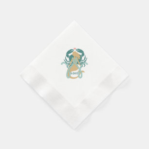 Serviettes Jetables Sirène et Vie marine Serviettes à cocktails pour K