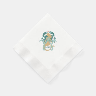 Serviettes Jetables Sirène et Vie marine Serviettes à cocktails pour K