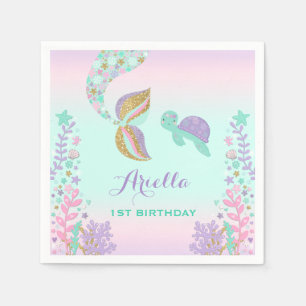 Serviettes Jetables Sirène lunatique de serviette de fête