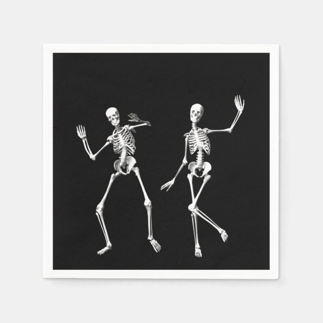 Serviettes Jetables Skeletons de danse Napkin (Devant)