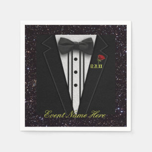 Serviettes Jetables Smoking et ciel nocturne noirs de personnaliser