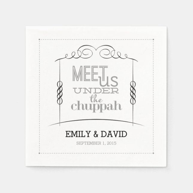 Serviettes Jetables Sous les serviettes de Mariage juif Chuppah (Devant)
