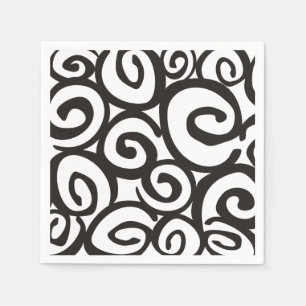 Serviettes Jetables Spirales Motif noir & blanc + vos idées