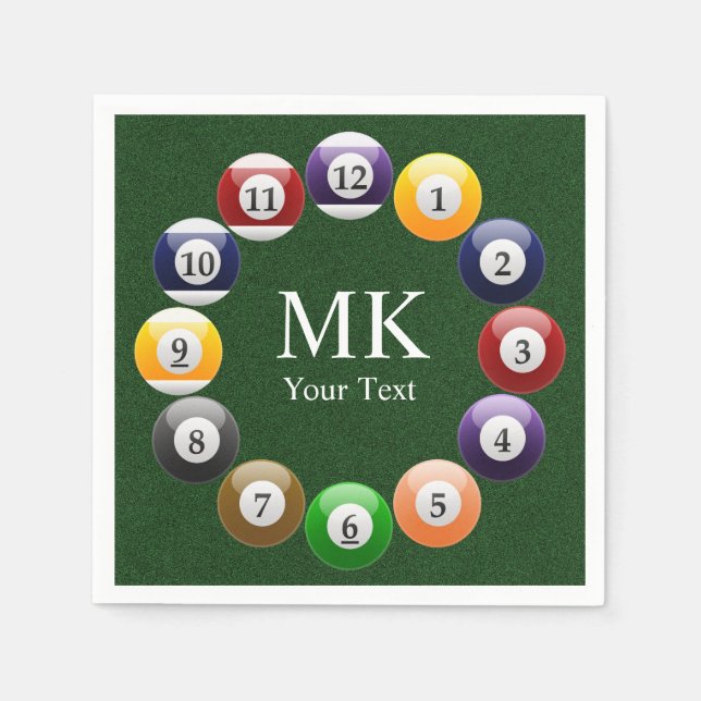 Serviettes Jetables Sport de snooker (Devant)