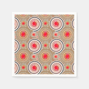 Serviettes Jetables Starburbs et pingwheel, taupe, rouge, blanc