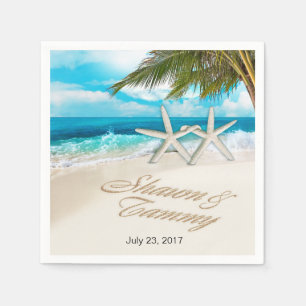 Serviettes Jetables Starfish Couple DEMANDEZ QUE VOS NOMS SOIENT MIS D