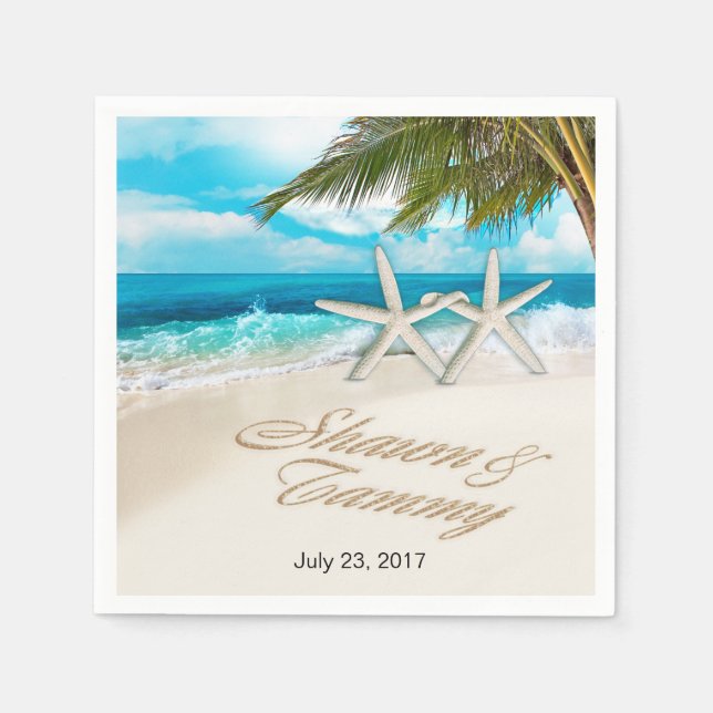 Serviettes Jetables Starfish Couple DEMANDEZ QUE VOS NOMS SOIENT MIS D (Devant)