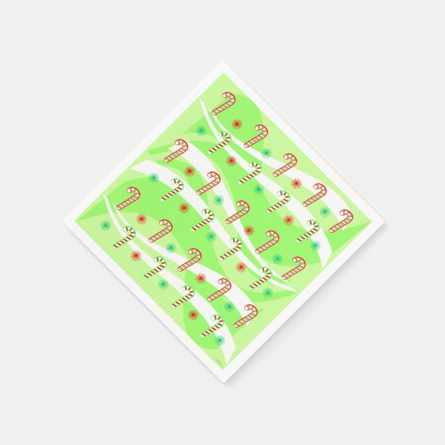 Serviettes Jetables Sucres de canne de Noël modernes design (Coin)