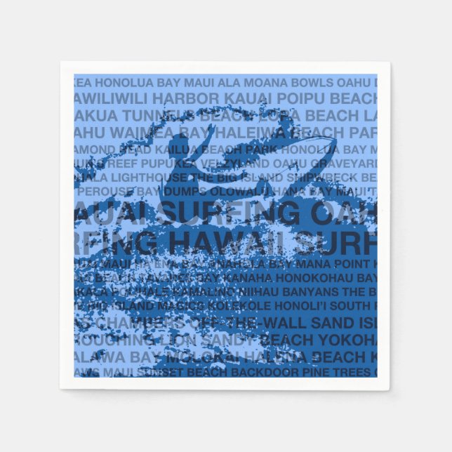 Serviettes Jetables Surf Hawaii Cutback Hawaii Surfer Hawaiien (Devant)