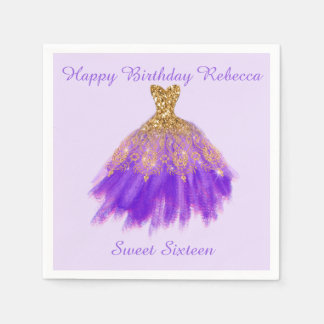 Serviettes Jetables Sweet 16e anniversaire Personnalisé