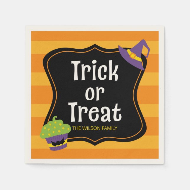 Serviettes Jetables Sweet Trick ou Treat Halloween Party (Devant)