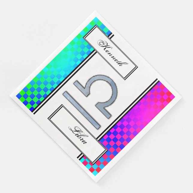 Serviettes Jetables Symbole du Zodiaque de Libra par Kenneth Yoncich (Coin)