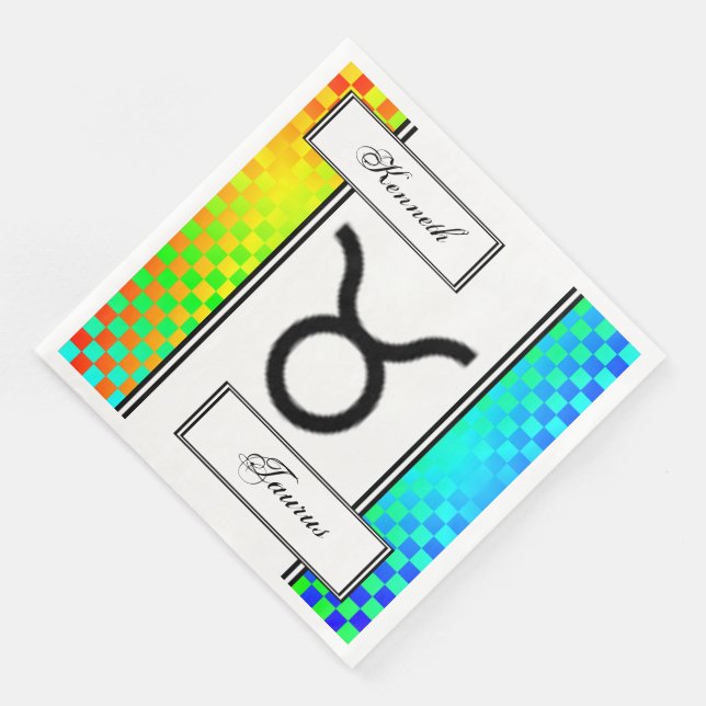 Serviettes Jetables Symbole du zodiaque de Taurus par Kenneth Yoncich (Coin)