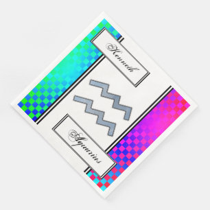 Serviettes Jetables Symbole Zodiaque Aquarius Élément par Kenneth Yonc