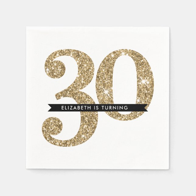 Serviettes Jetables TABLE DE FÊTE GRAND ÂGE moderne 30 parties scintil (Devant)