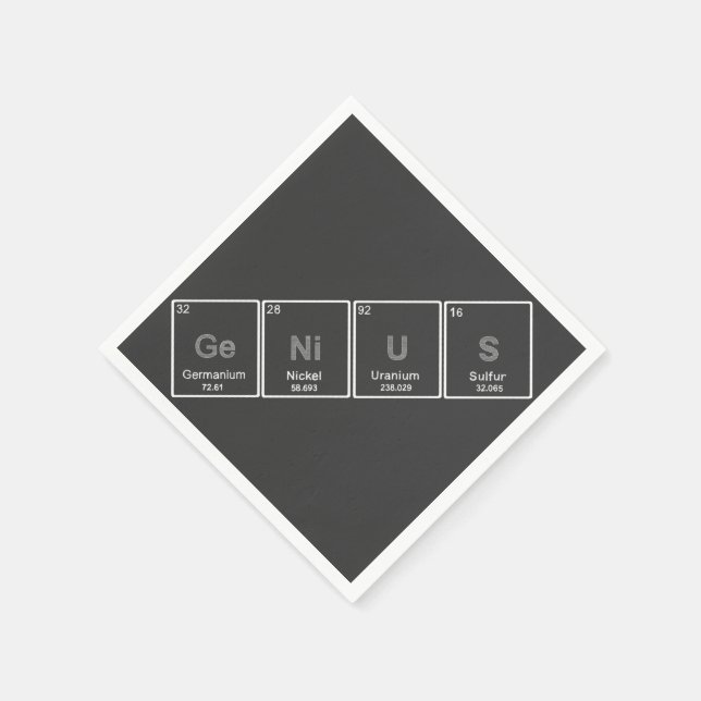 Serviettes Jetables Table périodique GeNiUS cocktail napkin (Coin)